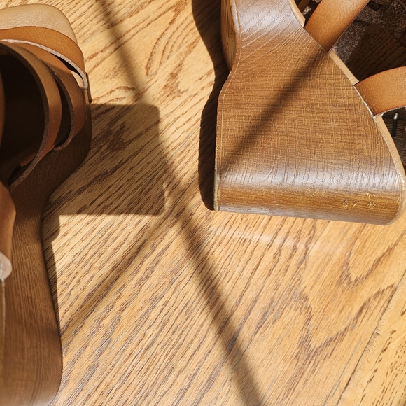 NWOT Limelight Slingback Wedge Platform Clogs Sandals in brown/Natural tan - Picture 12 of 16